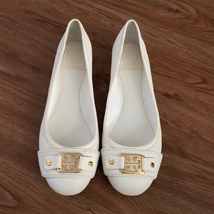 Tory Burch White Flats